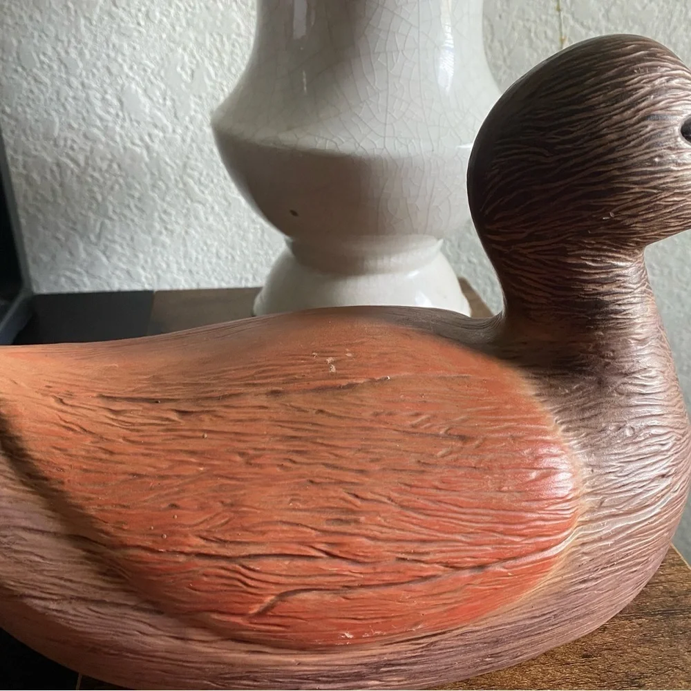 Vintage Rare 1983 Alberta's Ceramic Mold Decoy Signed Sitting Duck 10”L x 5”W